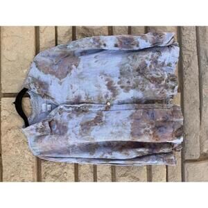 Sigrid Olsen XL 100% Linen Tie Dyed Button-Up Shirt